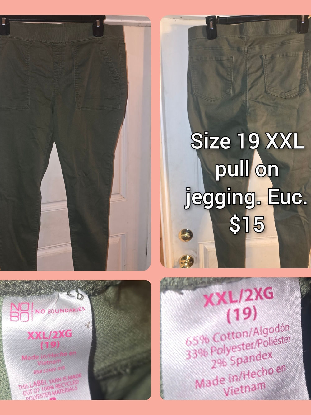 No Boundaries Olive Green Pull-On Jeggings